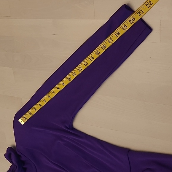 FLAWED VTG Carolyne Roehm Bergdorf Goodman 1960s Purple Faux Wrap Dress - Picture 7 of 17